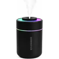 INF Humidificateur Chambre Maison avec Veilleuse Colorée, Brume Fraîche Le noir