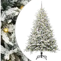 vidaXL Sapin de Noël artificiel pré-éclairé avec set de boules Vert
