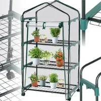 TecTake Serre Hobby avec 3 étagères 69x49x125 cm 401862