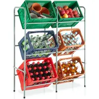 TecTake Support pour 6 casiers à boissons, rack à casiers, rack à casiers 401728