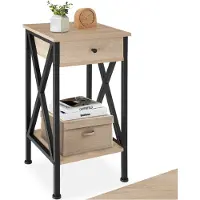 TecTake - Table d'appoint Dayton - industriel - brun clair -35 x 35 x 70,5 cm - 404452
