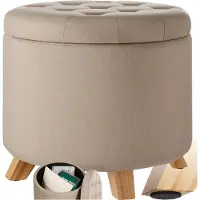 TecTake - Tabouret à assise rembourrée Suna couleur sable - 403966