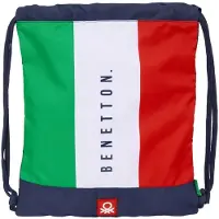 Benetton Sac à dos avec lanières Flag bleu marine 35 x 40 x 1 cm