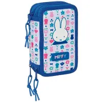 Safta Triple Miffy Bunny Pencil Case 37 Units Bleu Homme