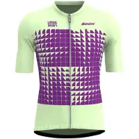 Santini Liege Bastogne Short Sleeve Jersey Violet L Homme