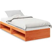 vidaXL Lit de jour avec matelas Marron cire 90x200 cm Pin massif