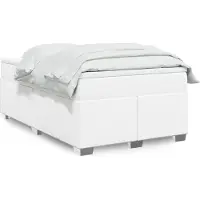 vidaXL Lit boxspring avec matelas blanc 120x200 cm similicuir