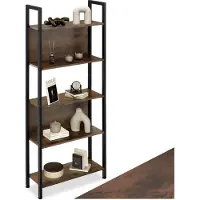 TecTake - Rayonnage mural étagère bibliothèque Westport - 62x24x165,5cm - brun foncé - industriel - 404708