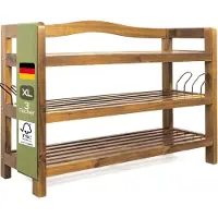 Casaria Meuble à chaussures en bois d'acacia - 3 étages