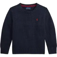Ralph Lauren pour garçon. 323970429005 Pull en coton à col rond marine ((M) 8/9años= 140/149cm), Casuel, Manche longue, mode enfantine