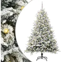 vidaXL Sapin de Noël artificiel pré-éclairé avec set de boules Vert