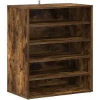 vidaXL Meuble à chaussures Chêne fumé 60x35x70 cm Bois d'ingénierie
