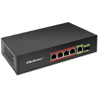 Qoltec Ethernet PoE SWITCH 4x RJ45 PoE 1x RJ45Upli