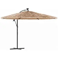 vidaXL Parasol avec mât en acier brun 290x290x238 cm