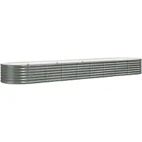 vidaXL Lit surélevé de jardin Acier galvanisé 368x80x36 cm gris