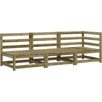 vidaXL Canapé de jardin 3 places en pin imprégné