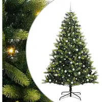 vidaXL Arbre de Noël Artificiel À Charnières 300 LEDs Vert 240 cm