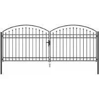 vidaXL Portail de clôture avec verrouillage Gris 400 x 150 cm Acier