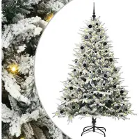 vidaXL Sapin de Noël artificiel pré-éclairé avec set de boules Vert