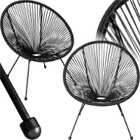 TecTake Lot de 2 chaises de jardin Santana - noir