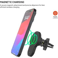 FIXED Ładowarka Držák s bezdrátovým nabíjením MagClick 2 s podporou MagSafe, 15W, Qi2, černý, Adaptateur pour véhicule, Noir