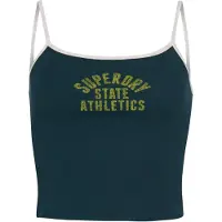 Superdry Femme Athletic Essentials Crop Cami Top Vert Taille: 42
