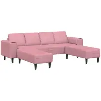 vidaXL Ensemble de Canapés Rose Velours