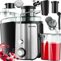 TecTake Juicer - Extracteur de jus - Presse-agrumes - 2 niveaux de vitesse - Smoothie maker - Acier inoxydable - 600W