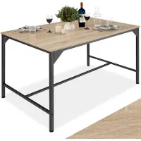 TecTake Table de salle à manger industrielle Belfast 120x75x75cm - Bois clair industriel, Chêne Sonoma