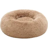 Feandrea Lit pour chien , doux, lavable, en peluche longue, diamètre 70 cm