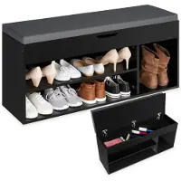 TecTake - Banc à chaussures Natalya noir SKU : 403624