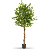 TecTake Arbre Ficus Artificiel - Plante Artificielle Véritablement Naturelle avec Feuilles Réalistes et Pot de Fleur Robuste - Facile d'entretien et Polyvalent - Hauteur : 180cm