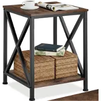 TecTake - Table d'appoint Carlton industrial dark - 404358
