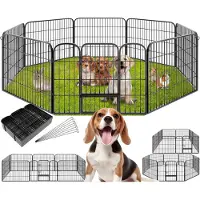TecTake Enclos pour chiots Lisa 8 pièces, pliable Ancrage au sol possible