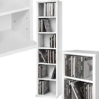 TecTake - Présentoir CD/DVD - vertical 90x21x16 cm blanc