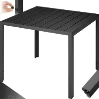 TecTake Table de jardin carrée MAREN pieds réglables 90 x 90 cm x 74,5 cm - noir