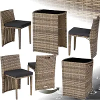 TecTake Salon de jardin HAMBOURG 2 places en aluminium - marron naturel