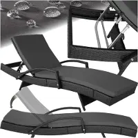 TecTake Bain de soleil en osier Oce?ane - noir - 403145