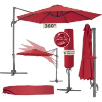 TecTake tectake- parasol Daria wijnrood - 403135- met beschermhoes