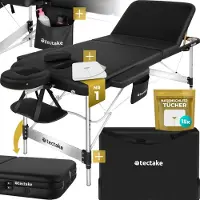TecTake table de massage 3 Zones - Table de traitement avec sac de transport - matelas de 5 cm d'épaisseur - châssis en aluminium - largeur 78 cm - capacité de charge 230 kg - 15 appuis-tête inclus -