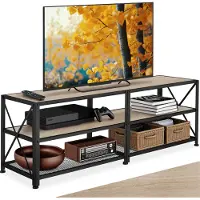 TecTake Meuble bas - 141 cm, Bois clair industriel, Chêne Sonoma