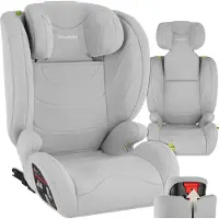 TecTake Siège auto pour bébé i-Size Approved - Siège auto ISOFIX jusqu'à 36 kg - Sécurité et confort pour les enfants - YB805A - gris clair