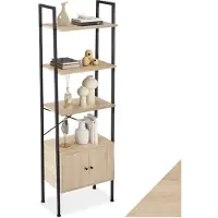TecTake - Armoire murale étagère bibliothèque Brentwood - 57,5x34x173cm - industriel - brun clair - 404707