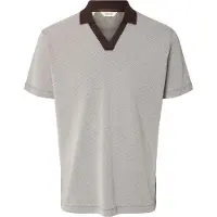 Selected T-Shirt brun foncé / blanc