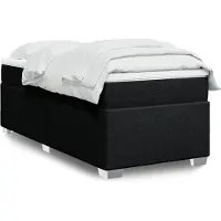 vidaXL Lit boxspring avec matelas noir 80x200 cm tissu