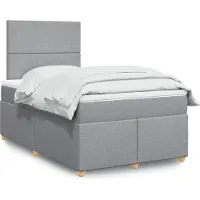 vidaXL Lit boxspring avec matelas gris clair 120x200 cm Tissu