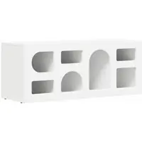 vidaXL Meuble TV ELST, 100 x 35 x 40 cm, blanc, panneaux de particules