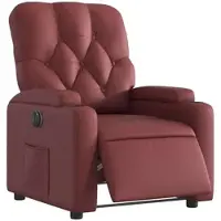 vidaXL Fauteuil relax électrique vin rouge similicuir
