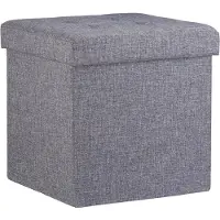 Relaxdays Tabouret pliant rangement lin (38 x 38 x 38 cm)