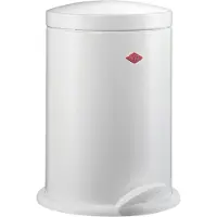 Wesco Poubelle à pédale 116 en BLANC avec pédale et volume de déchets de 13 litres / Poubelle sur pied